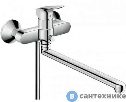 картинка Смеситель Hansgrohe 71402000 Logis однорыч., с длин. изливом для ванны