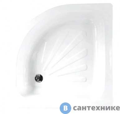 картинка Душевой поддон Loranto LG800C сталь, полукруглый 80*80*15, без сифона