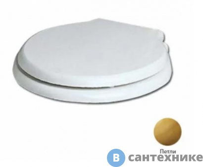 картинка Сиденье AZZURRA Giunone-Jubilaeum для унитаза белое, шарниры золото (микролифт) (1800/F bi/oro)