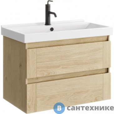 картинка Тумба под раковину Aqwella ASTRID 80 AST0108DD (подвесная, дуб давос натуральный)