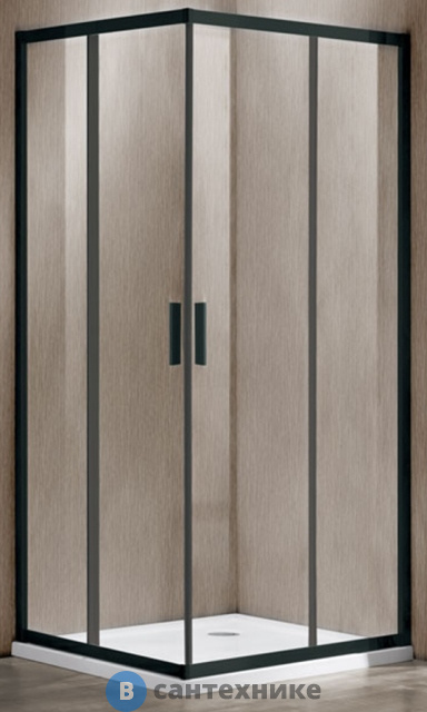 Душевой уголок Vincea Garda VSS-1G9011CLB, 1100*900, чёрный, стекло прозрачное, без поддона