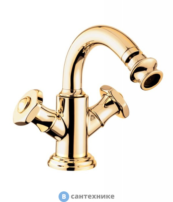 Смеситель Cezares APHRODITE-BS2-03/24-S1 для биде с донным клапаном, золото, ручки золото