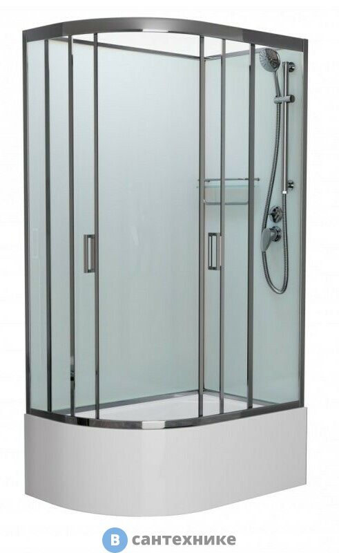 Душевая кабина Frank F412/2R М Brilliant правосторонняя высокий поддон б/к (без крыши) матовое стекло