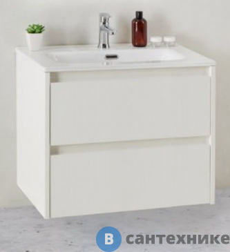 картинка Тумба под раковину BelBagno 61 см KRAFT 39-600/390-2C-SO-BO подвесная с двумя выкатными ящиками, Bianco Opaco