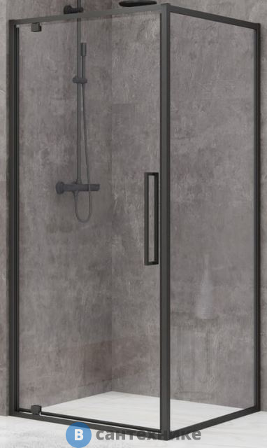 Душевой уголок Black&White S877 Black (1000х1000х1950) без поддона