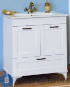 Тумба Sanflor ВАНЕССА 75/2 напольная белая эмаль, под умывальник Оскар-75 (С5882)