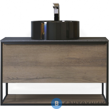 картинка Тумба под раковину Jorno Steal 90 подвесная древесный аттик (Ste.01.90/P/Da)