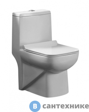 картинка Унитаз-моноблок AZARIO ZENO AZ-1169 с сиденьем Slim микролифт дюропласт 640*365*740 мм