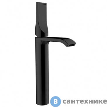 картинка Смеситель Bossini APICE для раковины, однорычажный, высота излива 197 мм, с донным клапаном, чёрный матовый (E89602.073)