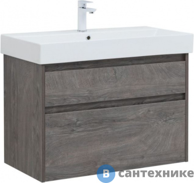 картинка Тумба под раковину Aquanet Nova Lite 85 2 ящ. (SLIM SYNERGY) дуб рошелье (249937)