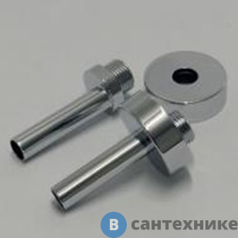 картинка Комплект Irsap TOLE для монтажа водяного полотенцесушителя (трубка с эксцентриком 1/2" и декоративная накладка), цвет: хром (KITCOPTUEC6450cr)