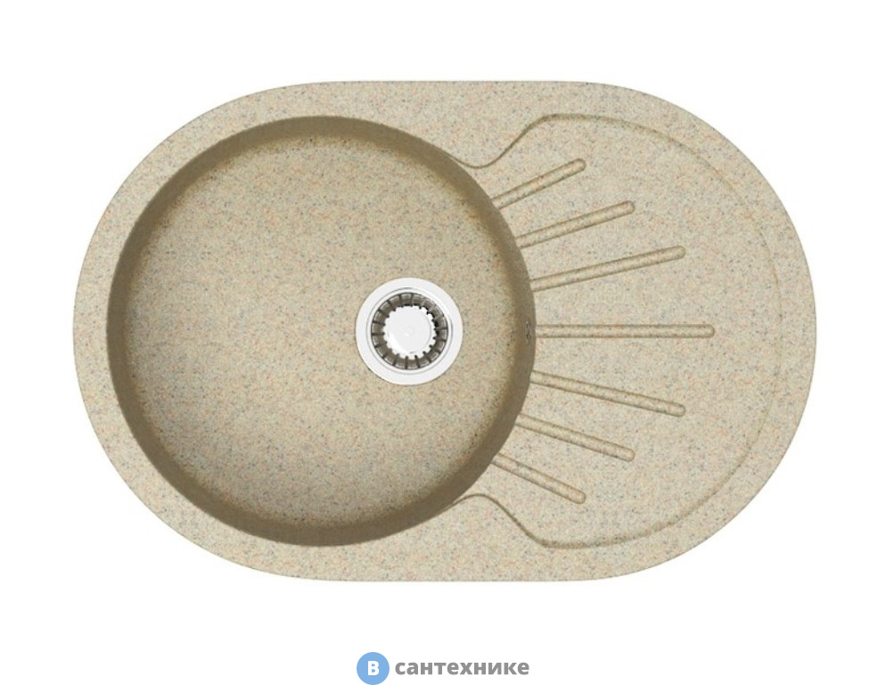 Кухонная мойка AZARIO Flora (750x505x210) песочный, сифон + герметик (CS00079915)