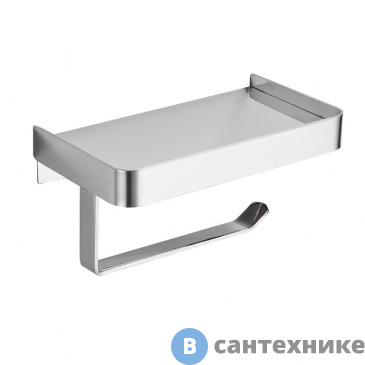 картинка Бумагодержатель AZARIO ALTRE с полкой для телефона, хром (AZ-688)