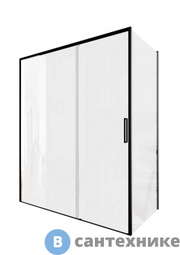 картинка Душевой уголок Aquanet Pleasure Evo 150x90 AE65-150x90-BT без поддона, профиль черный, прозрачное стекло (324142)