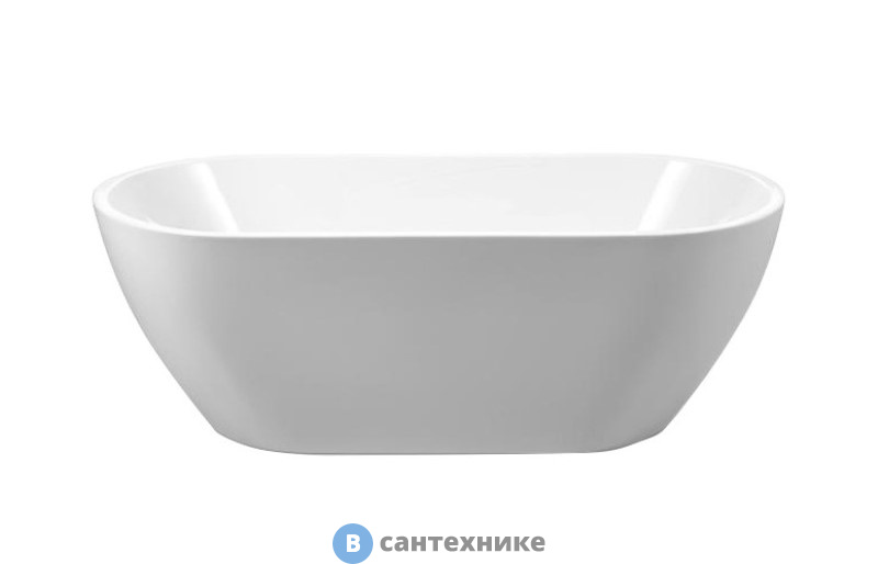 Ванна BelBagno BB70-1500-800 отдельностоящая, овальная акриловая в комплекте со сливом-переливом, хром 1500x800x600