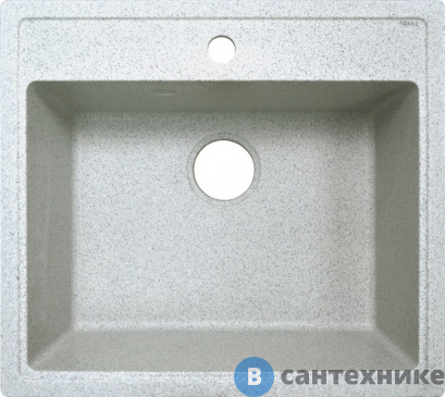 картинка Кухонная мойка AZARIO Litos (570х505х200) светло серый, сифон + герметик (CS00078328)