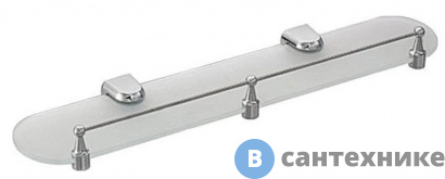 картинка Полка WasserKRAFT Berkel K-6844 (К-6824) стеклянная металл, хромоникелевое покрытие, закаленное матовое стекло