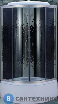 картинка Душевая кабина Niagara NG-7509-14 black (1000х1000х2150) стекло мозайка