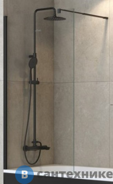 картинка Душевая шторка Cezares LIBERTA-V-1-80/155-C-NERO на ванну