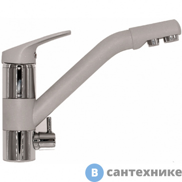картинка Смеситель кухонный TOLERO ДУО №001 серый металлик (694845)