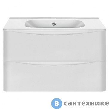 картинка Тумба под раковину Vincea Paola 800 подвесная, 2 выкатных ящика soft close, G.White (VMC-2P800GW)