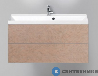 картинка Тумба под раковину BelBagno 100 см REGINA-1000-2C-SO-MR-BLUM подвесная с двумя выкатными ящиками с механизмами PUSH (BLUM), Marmo Rosa