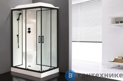 картинка Душевая кабина Royal Bath RB 8120HP6-WT-BL 1200x800x2170 L (белое/прозрачное) (RB8120HP6-WT-BL-L)