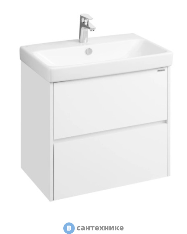 Тумба под раковину Акватон Сканди 70 белый матовый/белый глянец (1A251801SD010)