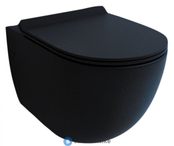Унитаз подвесной ESBANO FORTEX безободковой, с микролифт, чёрный матовый