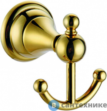 картинка Крючок AZARIO ELVIA двойной, золото (AZ-91105G)