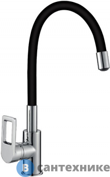 картинка Смеситель Rossinka Silvermix Z35-35U-Black для кухни, хром/черный