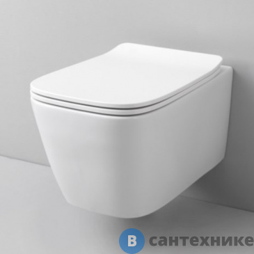 картинка Унитаз подвесной Artceram A16 безободковый 36х52 см, с креплениями, белый матовый (ASV003 05 00), без сиденья