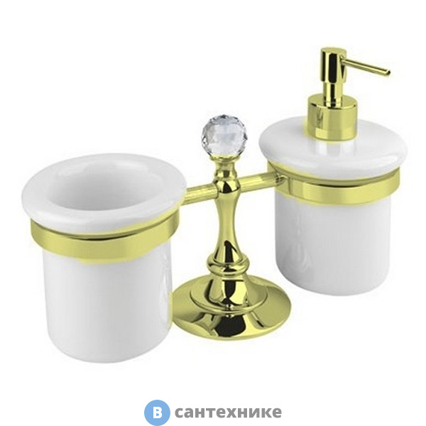 Стакан и диспенсер Cezares OLIMP-TDT-03/24-Sw настольные, золото