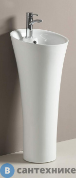 картинка Раковина WELTWASSER LEERBACH 4141 GL-WT напольная, 410х410х920 мм