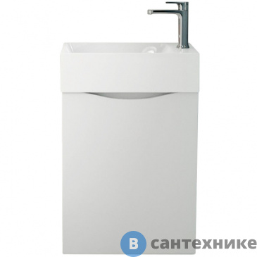 картинка Тумба под раковину Art & MAX LIBERTY Liberty-400-1D-SO-BL-R подвесная с одной распашной дверцей, Bianco Lucido, 400x220x500