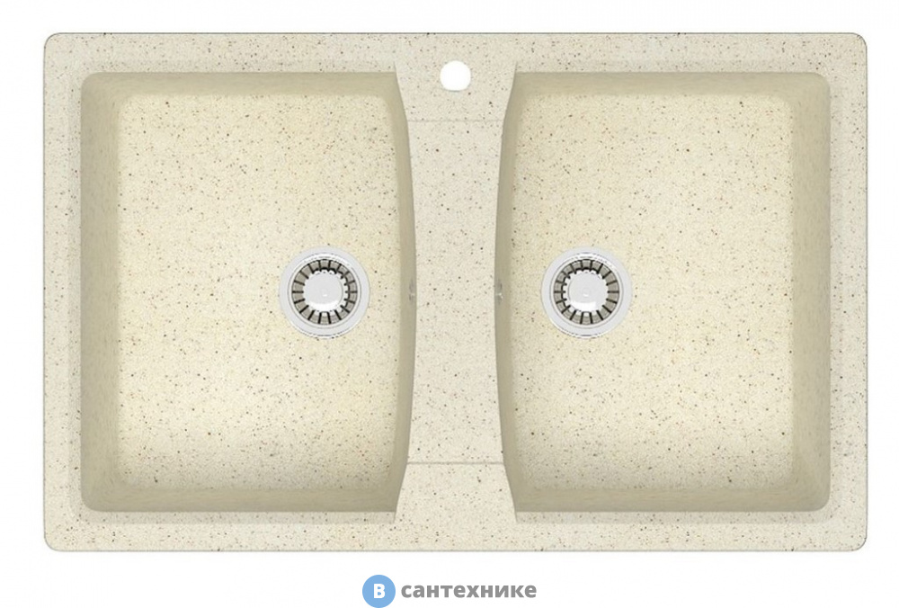 Кухонная мойка AZARIO Elmas (780х500х190) бежевый, сифон + герметик (CS00078331)