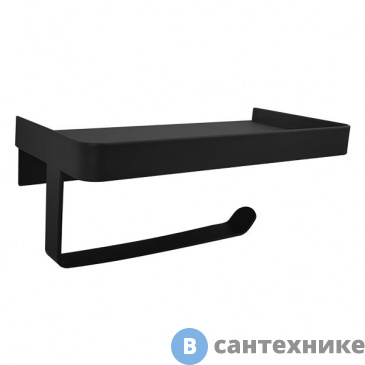 картинка Бумагодержатель AZARIO ALTRE с полкой для телефона, чёрный матовый (AZ-688B)