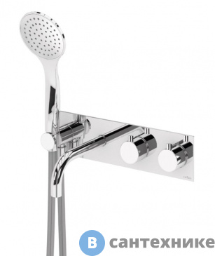 картинка Смеситель Cezares CZR-B-VDM2-T-NOP встраиваемый термостатический для ванны и душа однорычажный