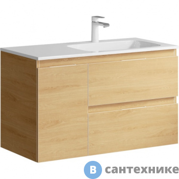 картинка Тумба под раковину Aqwella ACCENT 92 ACC0109RDZ (подвесная, дуб золотой)