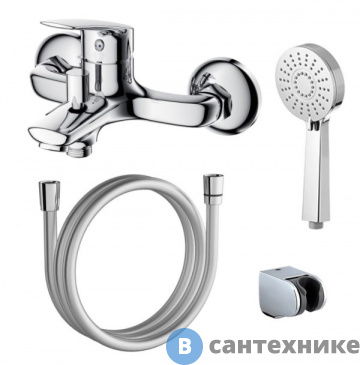 картинка Смеситель AZARIO EVORA AZ-WKE238043C для ванны с ручным душем