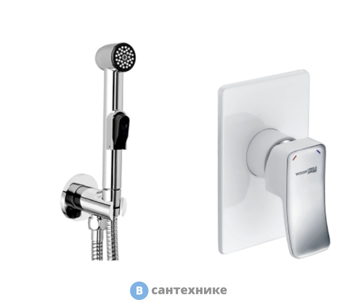 Встраиваемый комплект WasserKRAFT A010656 White для биде со шлангом 100 см
