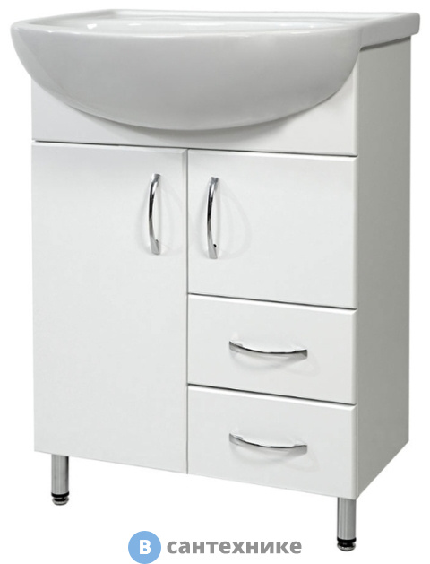 Тумба под раковину СанТа Сити-60 2 ящ. (Ум. Уют 60) (201076)