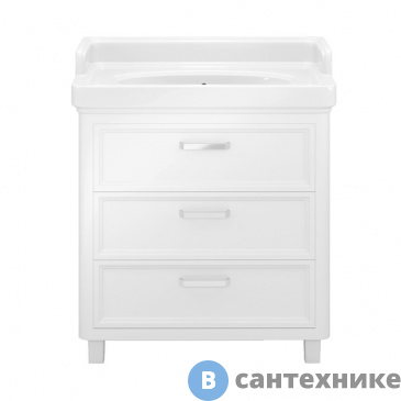 картинка Тумба под раковину KERAMA MARAZZI Тумба POMPEI напольная 80 см, 3 ящика белый (PO.80.3\WHT)