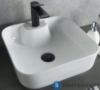 картинка Раковина накладная GID-ceramic N9443 белый (410х410х150)