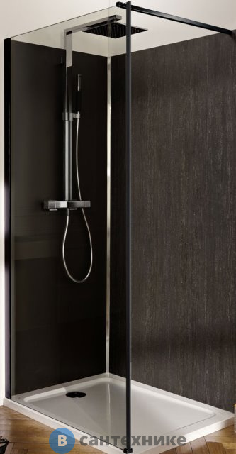 Душевое ограждение Jacob Delafon E22W90-BLV CONTRA отдельностоящее 90 см, чёрный профиль