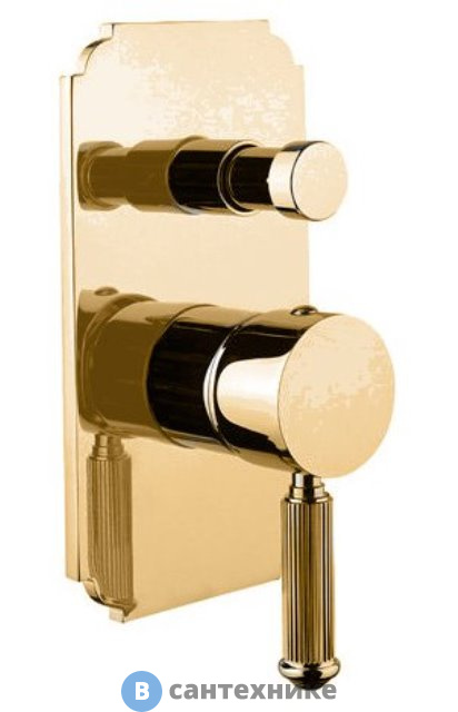 Смеситель Cezares OLIMP-VDIM-03/24-L встраиваемый, однорычажный для душа с переключателем, золото