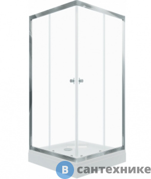 картинка Душевое ограждение Тритон Вента-Хром 90х90, квадрат, низ. подд. (2 места+сифон D90мм) (DK273)