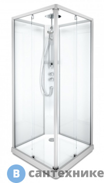 картинка Душевая кабина IDO SHOWERAMA 10-5 90х90 COMFORT квадратная, белый профиль и прозрачное стекло