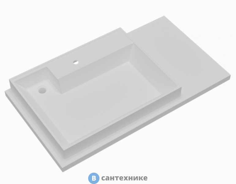 Умывальник СанТа Юпитер 900*500 левый, ш/гл над стиральной машиной, без кронштейнов (900128)