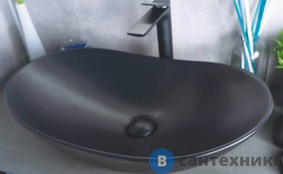 картинка Раковина накладная GID-ceramic Bm9811 черный матовый (610х370х150)